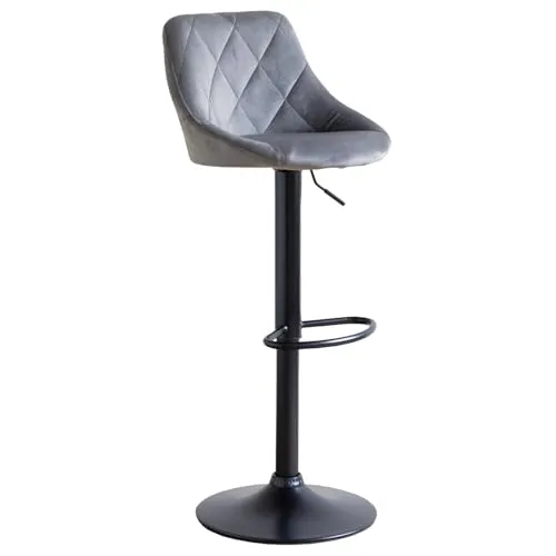 Barhocker ROBIN aus grauem Samt