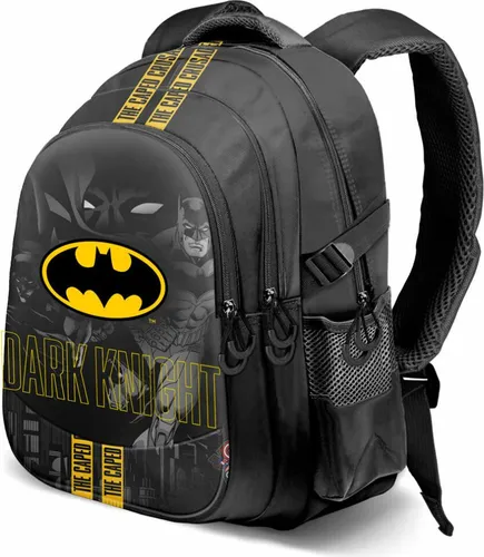 Karactermania Laptoprucksack Batman - großer Tagesrucksack mit USB-Anschluss, ideal für Alltag und Schule, in elegantem Schwarz