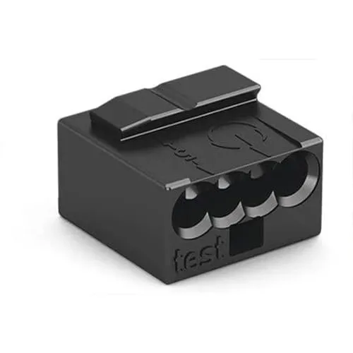 WAGO Verbindungsklemmen 243-204 – 4 Leiter, 100 Stück - Anschlussklemmen & Kits: Kompakte WAGO Dosenklemme mit PUSH WIRE Technik für schnelle und einfache Installation von eindrähtigen Leitern bis 0,8 mm² – ideal für normgerechte Elektro-Installationen.