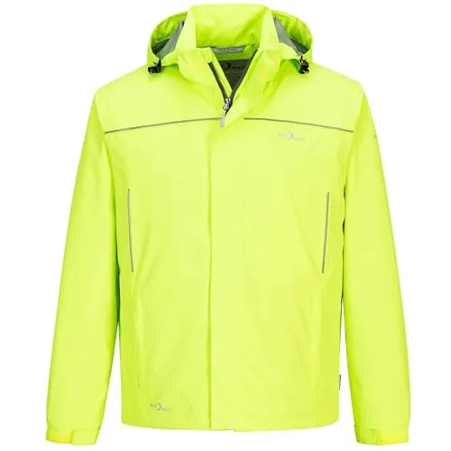 Blue Wave Herren Funktionsjacke Klaas - Verstaubare, wasserdichte Regenjacke in Neongelb - Funktionsjacke - Wasserdicht, winddicht und atmungsaktiv mit Mesh-Innenfutter, ideal für alle Wetterlagen und praktischer Beutel für unterwegs.