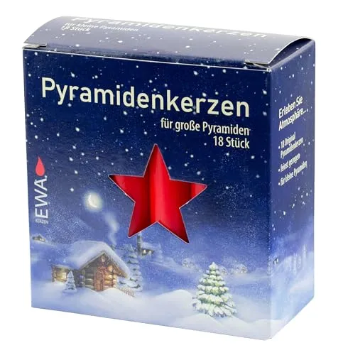Rudolphs Schatzkiste Pyramidenkerzen rot, 18er Pack Höhe: 10,5 cm, Ø 1,7 cm NEU Kerze Wachskerze