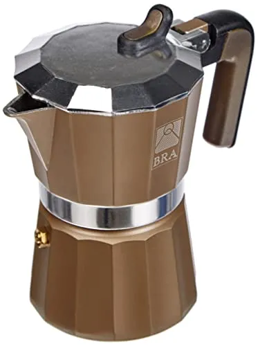 BRA Titanium Espressokocher Aluminium, 9 Tassen