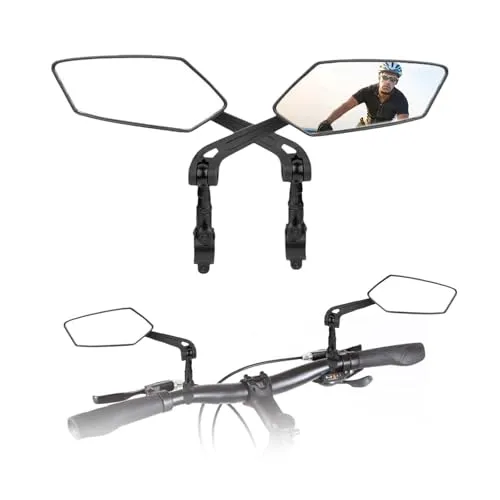 ZHYUAN 2 Stück Fahrrad Rückspiegel,Fahrradspiegel,Verstellbar 360° Klappbar Fahrrad Spiegel Drehspiegel,Rückspiegel,für 2,0 cm–2,8 cm Lenker, Fahrräder, Mountainbikes, Elektrofahrräder,Schwarz