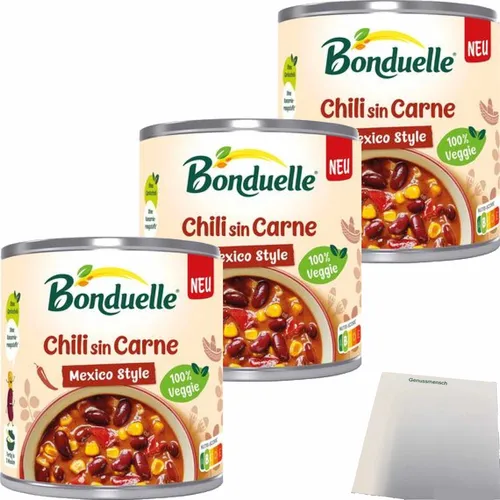 Bonduelle Chili sin Carne 3er Pack 3x400g Dose usy Block