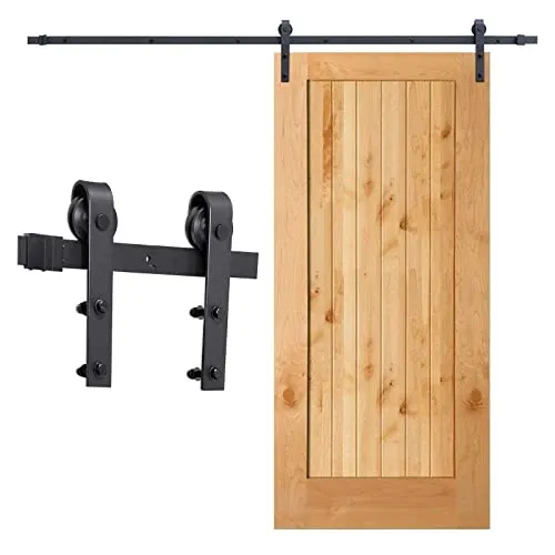 Cecaylie 6FT (183cm) Schiebetürbeschlag set Schiebetürsystem Schiebetürbeschlag Laufschiene Karbonstahl für Schiebetüren Innentüren 35 bis 45 mm Dicke