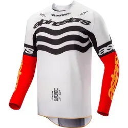 Alpinestars Techstar Deep LTD Motocross Jersey, schwarz-grau-weiß-rot, Größe S - Hochwertiges Motocross Jersey mit nahtfreier Konstruktion für weniger Reibung und optimalen Komfort. Verlängertes Rückenteil schützt in Fahrposition und passt perfekt zu Alpinestars MX-Hosen.