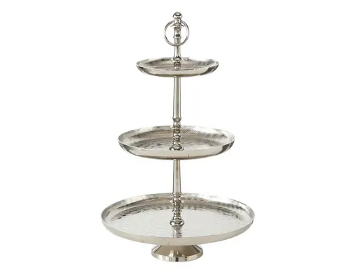 Boltze Etagère Detroit – 3-stufiger Servierständer in silber von BOLTZE