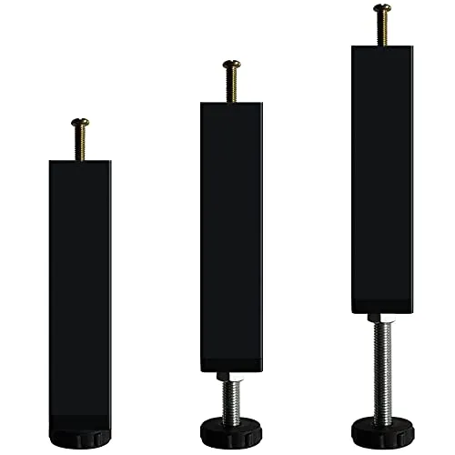 KUSRUP 2 Stück Bettgestell Stützfuß Bettbeine Unterstützung Füße für Möbel verstellbare Bettfüße einziehbar Metall für Bett für Bettgestell Bett Mitte Stützbein für Bett(15 cm-22 cm)