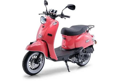 Burnout Motorroller MiniMe 2.0 Mattschwarz, 50 ccm, 45 km/h, Euro 5, Unverwechselbares Retro Design, Mofa