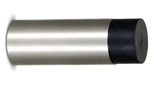 Stoppwerk Wandtürstopper Edelstahl mit Gummi - Türpuffer, Türstopper für die Türklinke inkl. Befestigungsmaterial für die Wand Ø2,7cm L:7,6cm