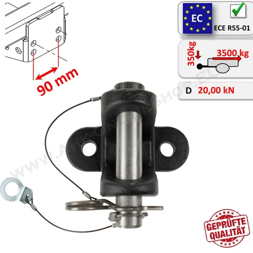 Maulkupplung für Flanschkugel 90mm für Renault Messenger II 1996-1999 Heavy Duty