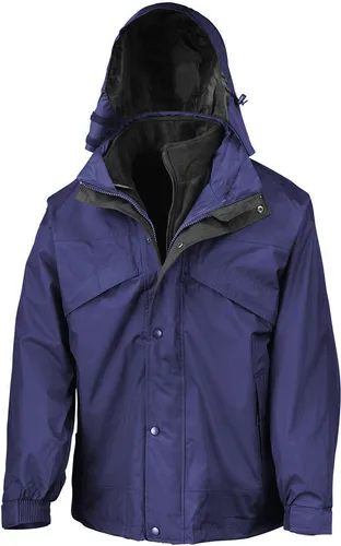 Result R68X 3-in-1 Zip & Clip Jacket - Royal Blau - Größe L - Funktionsjacke für Herren, wind- und wasserdicht (4.000 mm) mit praktischem Zip-und-Clip-System zur Befestigung der Innenjacke. Ideal für aktive Outdoor-Aktivitäten.