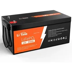 LiTime 12V 300Ah LiFePO4 Batterie mit BMS für Wohnmobil und Boote - Kompakte Lithium-Batterie mit 5x längerer Lebensdauer und 73% weniger Gewicht im Vergleich zu Bleisäure-Batterien. Ideal für Notstromversorgung und Solarstromspeicherung.