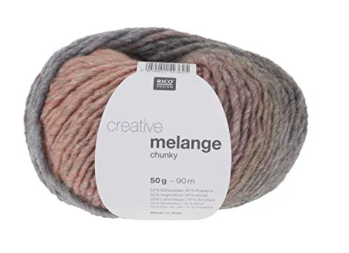 Wolle Rico Creativ 90m 50g waschbar Grau/Rosa