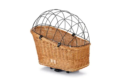Beeztees Fahrradkorb für Gepäckträger mit Gitterabdeckung - Fahrradtaschen, langlebiger Weidekorb mit sicherer Gitterabdeckung – ideal für den Transport von Haustieren oder Einkäufen.