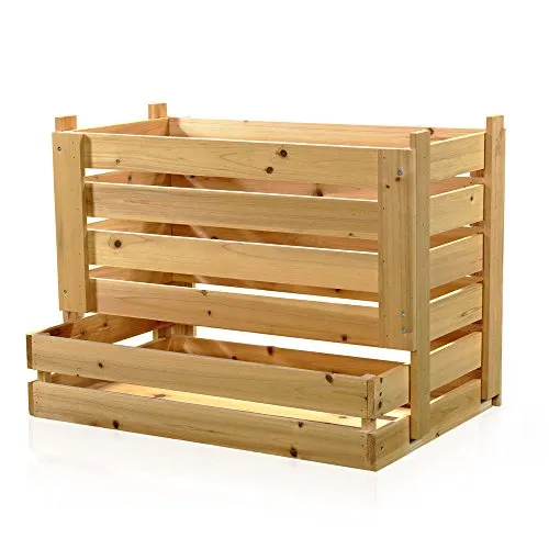 Melko Kartoffelkiste – Vielseitige Holzkiste für Obst, Gemüse und mehr - Aufbewahrungsbehälter ohne Deckel, stapelbar und aus robustem Fichtenholz – Ideal für die Lagerung von Lebensmitteln wie Zwiebeln und Kartoffeln, dekorativ und funktional für Küche oder Vorratskammer.