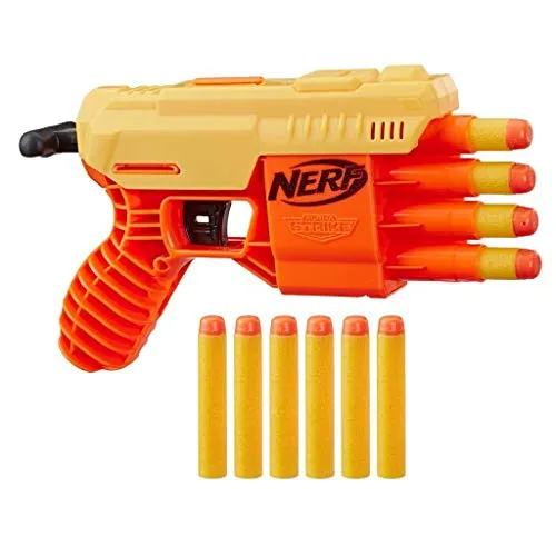Hasbro E6973 QS-4 Nerf Alpha Strike Spielzeug-Blaster - inklusive zehn Nerf Elite Darts - für Kinder, Teenager, Erwachsene