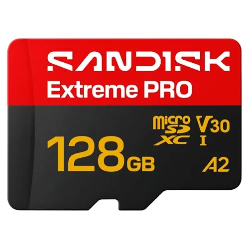 SANDISK Extreme Pro microSDXC 128GB - Hochgeschwindigkeits-Speicherkarte - Die SANDISK Extreme Pro microSDXC 128GB bietet schnelle Übertragungsraten und hohe Speicherkapazität für Ihre Geräte. Ideal für Foto- und Videoaufnahmen in bester Qualität.