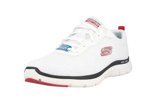 Skechers Sport Mens FLEX ADVANTAGE 4.0 Providence Sneaker - Herren Schuhe in Weiß, Größe 47.5 EU - Sneaker für Herren, ideal für aktive Tage. Mit luftgekühlter Memory Foam-Einlegesohle für besten Tragekomfort und atmungsaktivem Obermaterial aus Mesh.