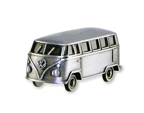 BRISA VW Collection - Volkswagen Kühlschrank-Büro-Pinnwand-Magnet im T1 Bulli Bus 3D Mini Modell (Classic Bus/Antiksilber)