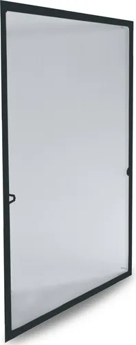 Grafner Insektenschutz für Fenster 80 x 100 cm, mit Alurahmen, ohne Bohren oder Schrauben, individuell zuschneidbar, slim Fliegengitter Fliegenschutz Anthrazit