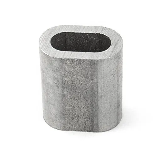 PRESSKLEMME FÜR SEIL 5mm Aluminium Drahtseilklemme Stahlseil Seil Draht Stahl Drahtseil 10 x