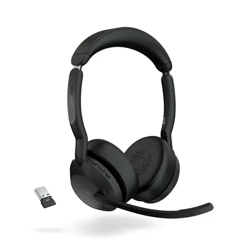 Jabra Evolve2 55 MS - Kabelloses Office-Headset mit aktivem Noise Cancelling, für optimale Konzentration und kristallklare Gespräche
