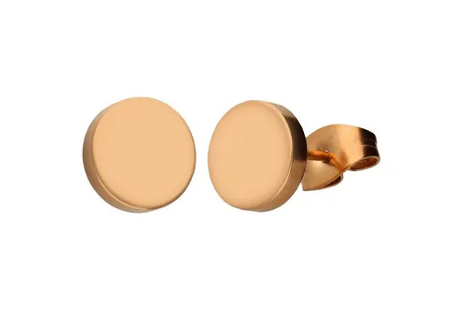 LÖB Paar Ohrstecker 18K Roségold vergoldet Edelstahl Ohrringe Rund Kreis Platte Fake Plug (Geschenke für Frauen Beste Freundin Mutter Mama Damen zum Geburtstag Weihnachten Weihnachtsgeschenke, Inkl. Schmuckbox), Ohrstecker Platten Modern Flach Kreise Damen Herren rosé gold 10mm