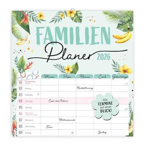 TRÖTSCH - Broschürenkalender Familienplaner 2026: Wandplaner