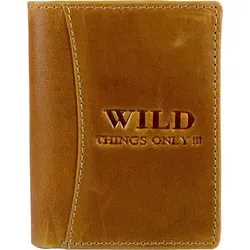 Po2255* Herren Portemonnaie Rindleder Geldbörse Wild Things Camel hoch - Braun