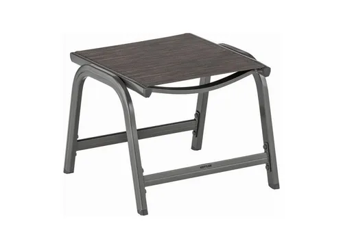 KETTLER Gartenstuhl Basic Base Hocker anthrazit/marrone - Hochwertiger Hocker aus Aluminium, wetterfest und ideal für Garten und Terrasse. Maße: 54x55x53 cm, modern und langlebig.