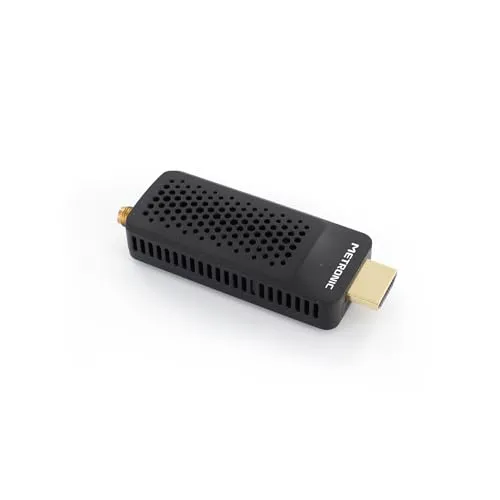 Metronic 441646 Tuner DVB-T Receiver DVB-T, kompatibel mit DVB-T2 Dongle Stick Compact, HEVC, EPG, 1080i, HDMI, USB 2.0, SOS-Taste