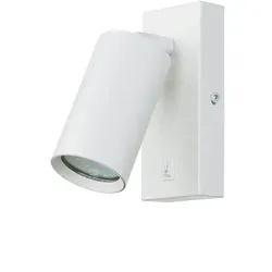 Licht-Erlebnisse Wandspot EMILY 1x GU10 bis 35W - Moderne Wandlampe in Weiß aus Aluminium und Stahl, ideal für gezielte Beleuchtung in Wohnräumen. Mit praktischem Schalter für bequemes Ein- und Ausschalten direkt vom Sofa oder Bett.