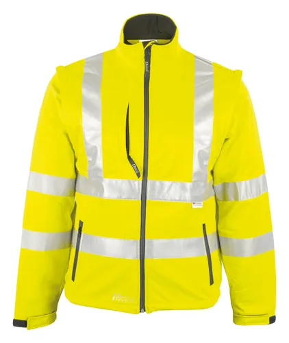 Asatex Warnjacke Softshell Größe L neongelb - 8060G/L - Hochsichtbare Softshelljacke in neongelb, ideal für Sicherheit bei Arbeiten im Freien, wind- und wasserabweisend.