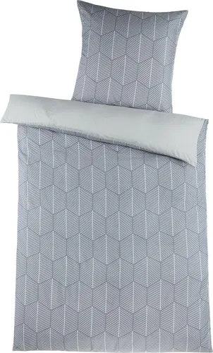 Holiday Heimtex Wendebettwäsche HIGH CLASS, 135 x 200 cm, Silbergrau - Bettwäsche-Set aus Mikrofaser mit Wendemöglichkeit und stilvollem Rautenmuster, pflegeleicht und waschbar bis 60 °C, ideal für ein elegantes Schlafzimmer.