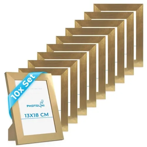 PHOTOLINI Bilderrahmen 10er Set – Breite Rahmen für stilvolle Wanddekoration - Gestalten Sie Ihre individuelle Bilderwand mit diesem 10er Set stabiler MDF-Bilderrahmen. Inkl. Zubehör für einfache Montage – ideal für Fotos und Erinnerungsstücke.
