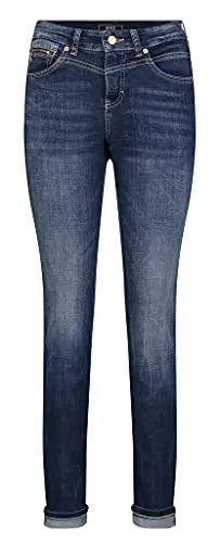 MAC Jeans Damen Rich Slim Jeans - Blau, Größe 16 - Premium Slim Fit Jeans mit mittlerer Leibhöhe, 5-Pocket-Style und perfekter Passform für einen eleganten Look.