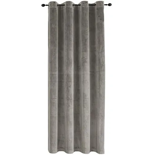 TiborTex Verdunkelungsvorhang Samt weich 140x175 cm Taupe Ösen Vorhang Blickdicht abdunkelnd Gardine Ösenaufhängung