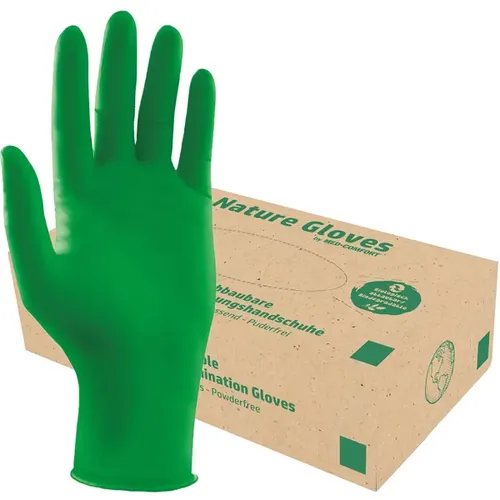 Nature Glove Ampri Nitrilhandschuhe biologisch grün L 100er Gr. 9, biologisch abbaubar, puderfrei, unsteril, 100er Box 118-069-L