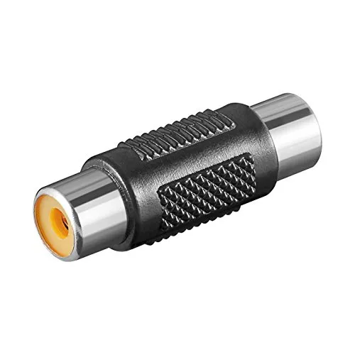 Audio Adapter | Cinch Buchse auf Cinch Buchse | Stereo Verbinder Chinch Kupplung RCA | Schwarz