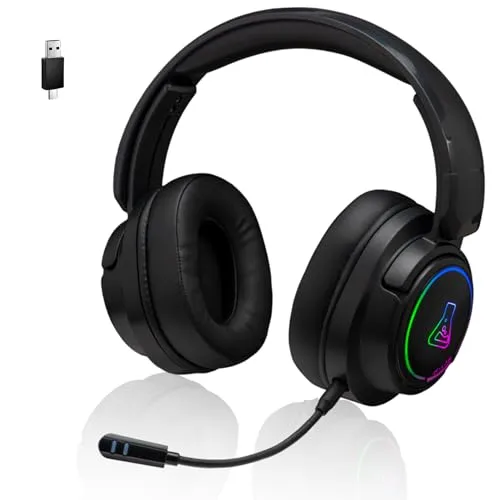 The G-Lab - Korp Iridium - Kabelloses Gaming Headset 2,4 GHz & Bluetooth, Hochwertiger Sound, Abnehmbares Mikrofon, 45H, RGB, Kunstleder-Ohrpolster - Gaming Headset PS5, PS4, PC, Switch, Android, iOS