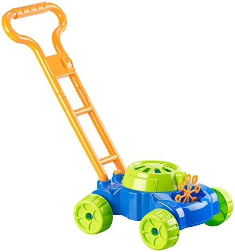 infactory Seifenblasen Automat: Batteriebetriebene Seifenblasen-Maschine im Rasenmäher-Look (Gartenspielzeuge Kinder, Gartenspiele, Disco)