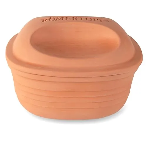 RÖMERTOPF Bräter für 2-4 Personen - quadratisch und multifunktional - Kochtöpfe - idealer Bräter für saftige und vitaminreiche Gerichte, geeignet für Gemüse, Fleisch und Fisch, mit praktischem Deckelgriff für sichere Handhabung.