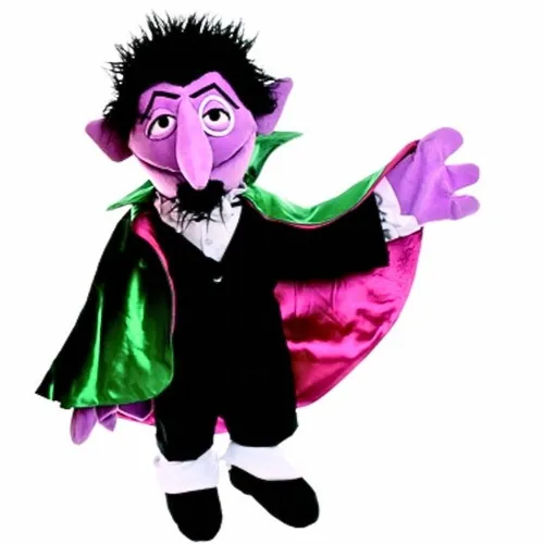 XXL Sesamstraße Handpuppe Bauchrednerpuppe Therapiepuppe Graf Zahl 65 cm