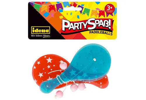 Idena Spiel Idena Paddleballs Partyspaß ab 3 Jahren 4 Stück