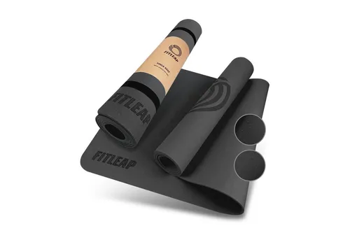 Fitleap Yogamatte aus umweltfreundlichem TPE-Schaum - Sportmatte mit rutschfester, hypoallergener Oberfläche für sicheren Halt beim Yoga, ideal für Indoor und Outdoor Aktivitäten.