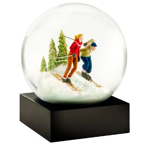 CoolSnowGlobes Skifahrer Schneekugel - Nussknacker - Handgefertigte Schneekugel mit Skifahrern, detailreich und einzigartig, perfekt als dekoratives Geschenk oder für Ihre Wohnkultur.