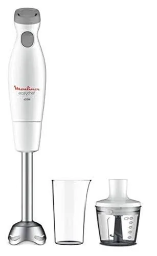 Moulinex DD4521 Pürierstab 450 W Weiß - Standmixer mit 0,8 l Glasbehälter, 2 Geschwindigkeiten und ergonomischem Griff – ideal für die Zubereitung von Smoothies und Suppen.