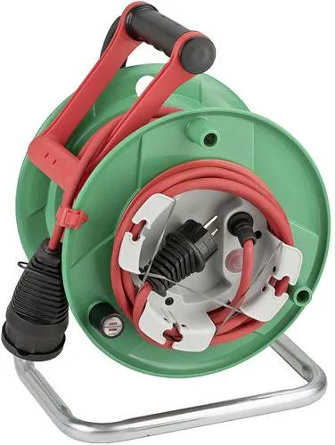 Brennenstuhl Kabeltrommel 23m Rot (matt) mit Schutzkontakt-Stecker - Kabeltrommel mit 25m Bremaxx Kabel, ideal für den Außeneinsatz. UV-beständig und bis -35 °C einsetzbar, mit praktischem Tragegriff und IP44 Schutzart.