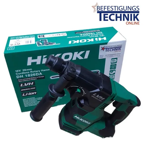 Hikoki Akku-Bohr- und Meißelhammer DH1826DA (Basic) - Bohrmaschinen mit 18V bürstenlosem Motor, 3 Funktionen für Bohren, Hammerbohren und Meißeln, sowie Reactive Force Control für Sicherheit und Komfort.
